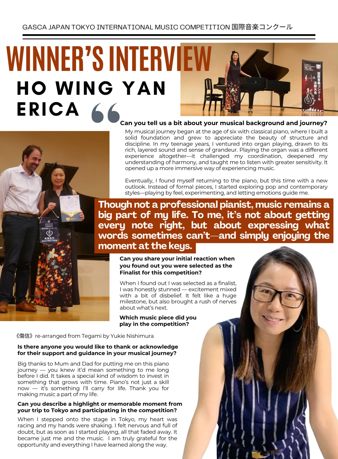 Winner interview with Ho Wing Yan Erica, GASCA Tokyo finalist